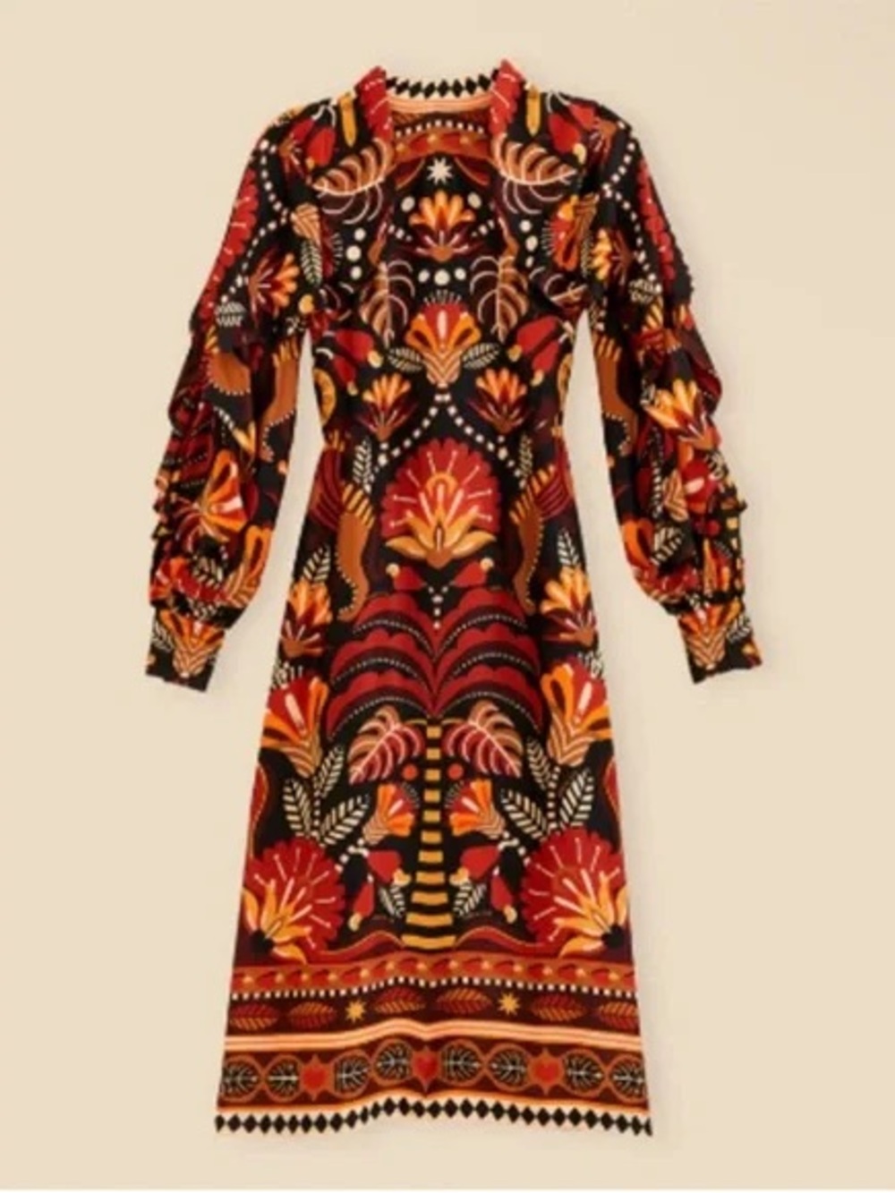Farm Rio Nature Beauty Red Scarf
Backless Long Sleeve MIDI Dress Size XS
